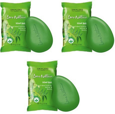 

Oriflame Sweden Love Nature Soap Bar - Antibacterial Neem & Basil(225 g, Pack of 3)