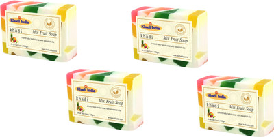 

Leafveda Khadi Mix Fruit Soap pack of 4(500 g, Pack of 4)