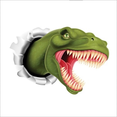 Artway 45 cm 3D Wild Angry Dinosaur Self Adhesive Sticker(Pack of 1)