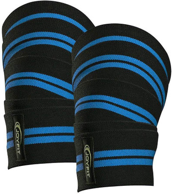 

JoyFit Knee Wraps Pair for Squats, Gym, Powerlifting, Weightlifting for Men and Women Knee Support (Free Size, Blue)