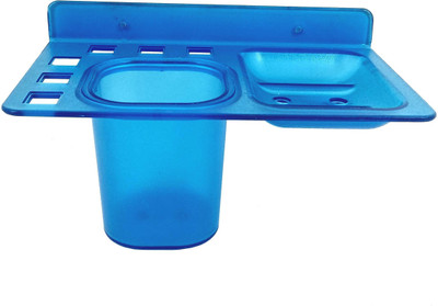 

RoyaL Indian Craft Blue Unbreakable 3 in 1 Toothbrush Holder, Soap Holder With Tumbler(Blue)