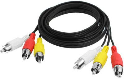 

Fox TV-out Cable Audio Video AV Male to Male Cable for LCD LED TV DTH Home Theatre RCA Audio Video Cable 2 Meter(Black, For TV, 2)
