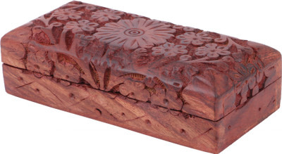 

Crafts haveli Jewelry Storage Organizer Trinket Jewelry Box Vanity Box(Brown)