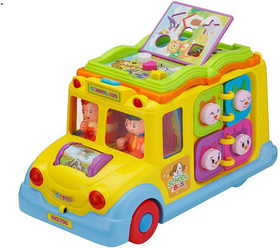 

Baybee Sound Toy School Bus Toy Yellow-8 Activity Games, Automatic Rides, Lights and Music and Swinging(Multicolor)