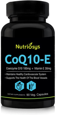 

Nutriosys CoQ10-E & Vitamin E Assists 100mg ,Veg Capsules(90 No)