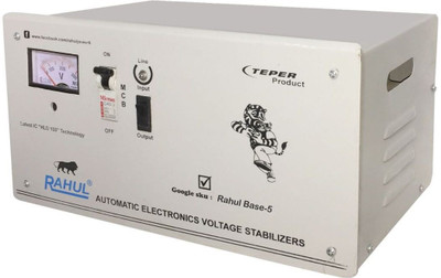 

Rahul Base-5 c5 KVA/20 Amp 140-280 Volt 3 Step Copper Main Line Use Up to 5 KVA Load Automatic Voltage Stabilizer(1-Voltage Stabilizer)