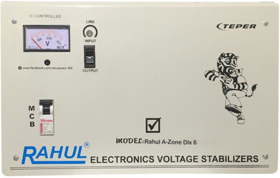 

Rahul A-Zone Dlx a6 KVA/24 Amp 100-280 Volt 5 Step Mainline Use Up to 6 KVA Load Automatic Voltage Stabilizer(1-Voltage Stabilizer)