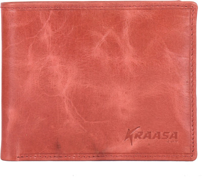 

Kraasa Men Casual Tan Genuine Leather Wallet(8 Card Slots)