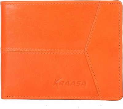 

Kraasa Men Casual Orange Genuine Leather Wallet(3 Card Slots)