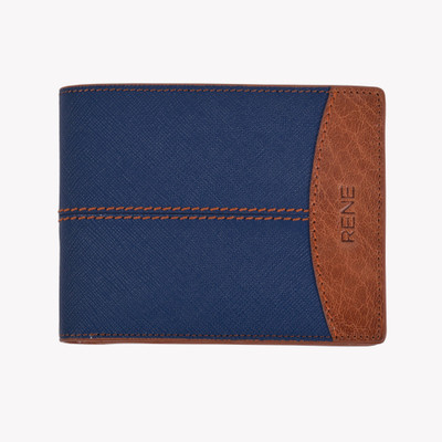 

Rene Men Casual Blue Genuine Leather Wallet(7 Card Slots)