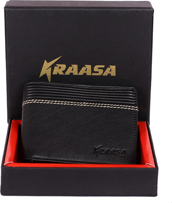 

Kraasa Men Casual Black Genuine Leather Wallet(6 Card Slots)