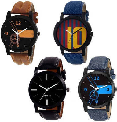 

Glamexy new latest Multicolor set of 4 For Men and Boys combo Watch - For Men
