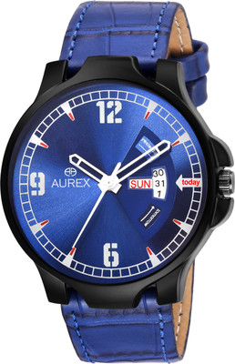 Aurex Blue Dial Day And Date Functioning Analog Watch  - For Men