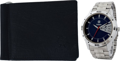 

Rabela Wallet, Analog Watch Combo(Black, Blue)