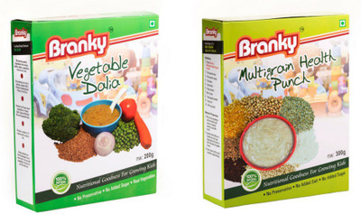 

Branky Vegetable Dalia Mix & Multigrain Health Punch mix - Combo Pack Cereal(500 g, Pack of 2, 8+ Months)