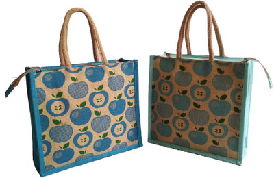 

HideCrusH Light print jute bag (Nursery/Play School) Waterproof Multipurpose Bag(Light Blue, 4 L)