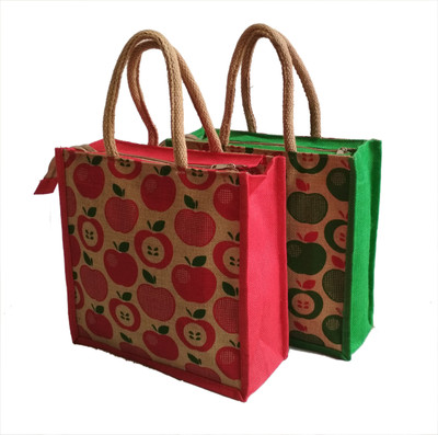 

HideCrusH Jute bag Waterproof Multipurpose Bag(Red, Green, 4 L)