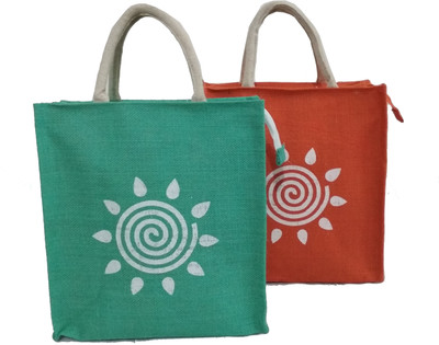 

HideCrusH Lunch bag Waterproof Lunch Bag(Light Green, Orange, 4 L)