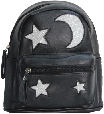 

Prink Women Faux Leather (Black) Backpack(Black, 35 L)