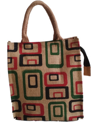

HideCrusH Designer jute lunch bag Waterproof Lunch Bag(Multicolor, 3 L)