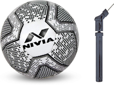 

Nivia Black & White Football With Air Pump Football - Size: (Pack of 2, Multicolor