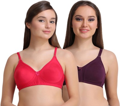 LEADING LADY Fashion Women T-Shirt Non Padded Bra(Purple, Pink)