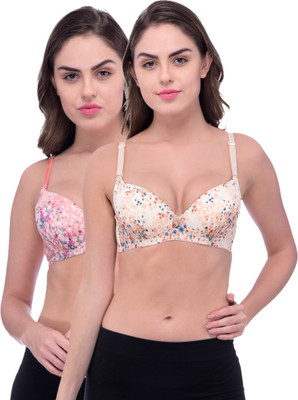 Piftif Women Push-up Non Padded Bra(Multicolor)