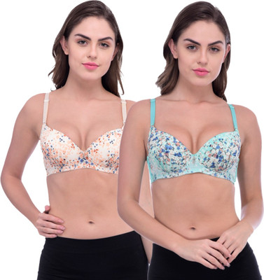 Piftif Women Push-up Lightly Padded Bra(Multicolor)