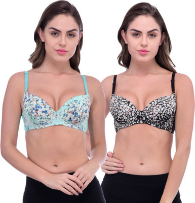 Piftif Women Push-up Lightly Padded Bra(Multicolor)