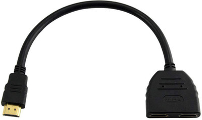 

Microware HDMI Male to Dual Female Splitter Converter Adapter HDMI Cable(Compatible with Blu Ray, Black)