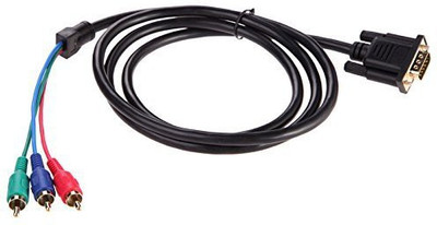 

IMPROVHOME VGA to 3 RCA Component RGB Converter Adapter Cable 1080p for HDTV, Home Theatre [ 150Cm - 4.5Foot - 1.5M] VGA Cable(Compatible with Laptop, Computer, Black)