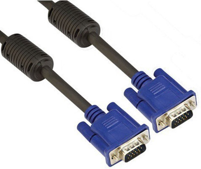 

Qthreee High Quality Full Copper 15 PIN Male to Male VGA Cable(PC, Monitor, TV, LCD, Plasma & Projector, Black, Blue)