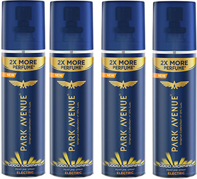 

Park Avenue 4 Pcs GOOD MORNING ELECTRIC DEODORANT SPRAY 135 ML Perfume Body Spray - For Men & Women(135 ml, Pack of 4)