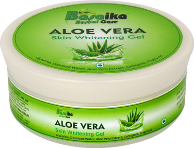 

Basaika Herbal Care Aloe vera Skin whitening gel, 100% Natural Ingredients & Parabeen Free (Body & Skin whitening | Skin moisturization | Natural Skin repair | Sun burn care | Acne Control | Removes signs of ageing ) Ideal for Men & Women(120 g)