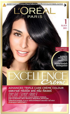 

L'Oreal Paris Excellent Crème Triple Care 1 Black Colour Hair Color(Black)