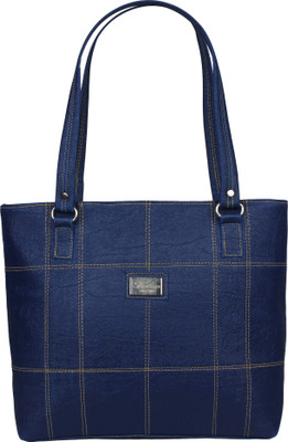 Pink Flower Hand-held Bag(Blue)