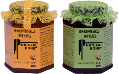 

himalayan street raw honey 100% NATURAL UNPROCESSED RAW MULTI FLORA & RAW EUCALYPTUS HONEY (500GM X 2)(1 kg, Pack of 2)
