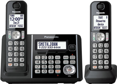 

Panasonic KX-TG3752B Expandable Cordless Phone with Call Block and Answering Machine - 2 Handsets Cordless Landline Phone with Answering Machine(Black)