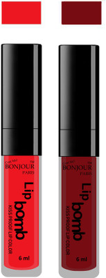 

Bonjour Paris Kiss Proof Pur Matte Lip Gloss(12 ml, Red 02, Brown 13)