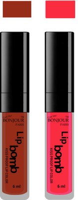 

Bonjour Paris Kiss Proof Pur Matte Lip Gloss(12 ml, Tan 04, Peach 08)
