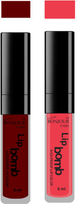 

Bonjour Paris Kiss Proof Pur Matte Lip Gloss(12 ml, Mauve 11, Irresistble Pink 14)