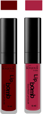 

Bonjour Paris Kiss Proof Pur Matte Lip Gloss(12 ml, Mauve 11, Wine 12)