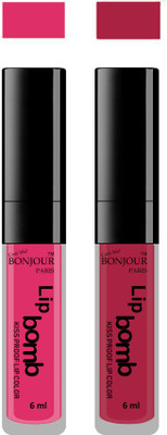 

Bonjour Paris Kiss Proof Pur Matte Lip Gloss(12 ml, Pink 05, Irresistble Pink 14)