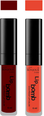 

Bonjour Paris Kiss Proof Pur Matte Lip Gloss(12 ml, Mauve 11, Brick Orange 15)