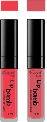 

Bonjour Paris Kiss Proof Pur Matte Lip Gloss(12 ml, Irresistble Pink 14, Wild Blush 16)