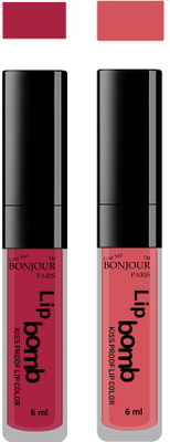 

Bonjour Paris Kiss Proof Pur Matte Lip Gloss(12 ml, Wine 12, Wild Blush 16)