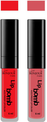 

Bonjour Paris Kiss Proof Pur Matte Lip Gloss(12 ml, Red 02, Wild Blush 16)