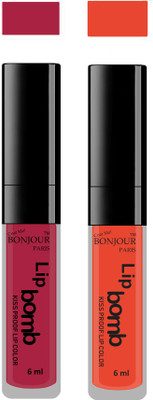 

Bonjour Paris Kiss Proof Pur Matte Lip Gloss(12 ml, Wine 12, Brick Orange 15)