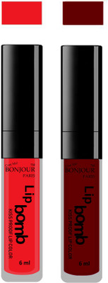 

Bonjour Paris Kiss Proof Pur Matte Lip Gloss(12 ml, Red 02, Mauve 11)