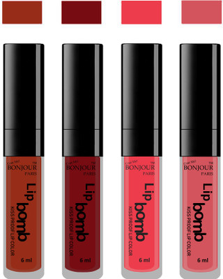 

Bonjour Paris Matte Lipstick(Tan-Brown-Irresistble Pink-Wild Blush, 24 ml)